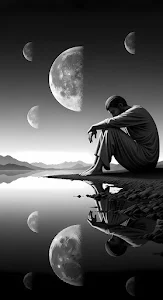 Woman Watching Dramatic Sunset Ocean Waves