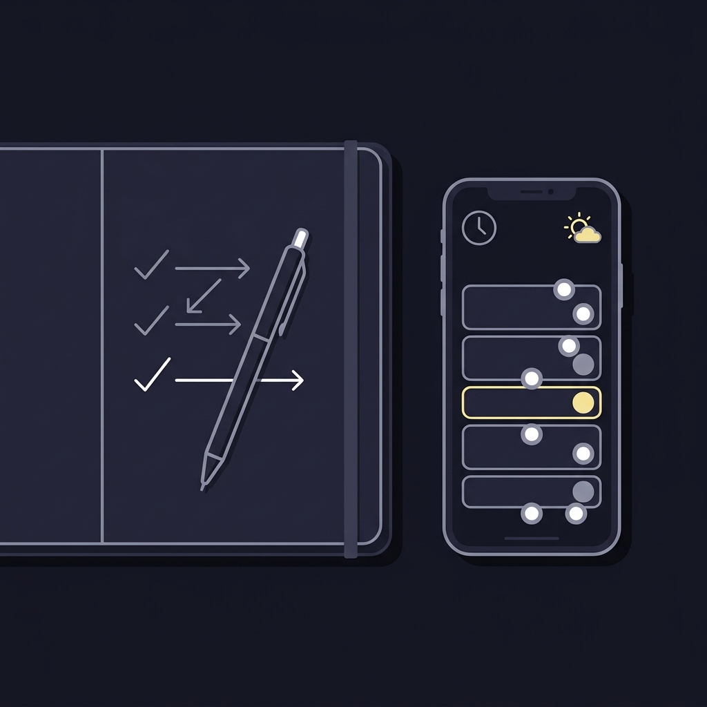 Minimalist 2D vector close up of a notebook and smartphone showing a simplified odds capture with a clock and weather icon implying matchup checks georgia auburn point spread