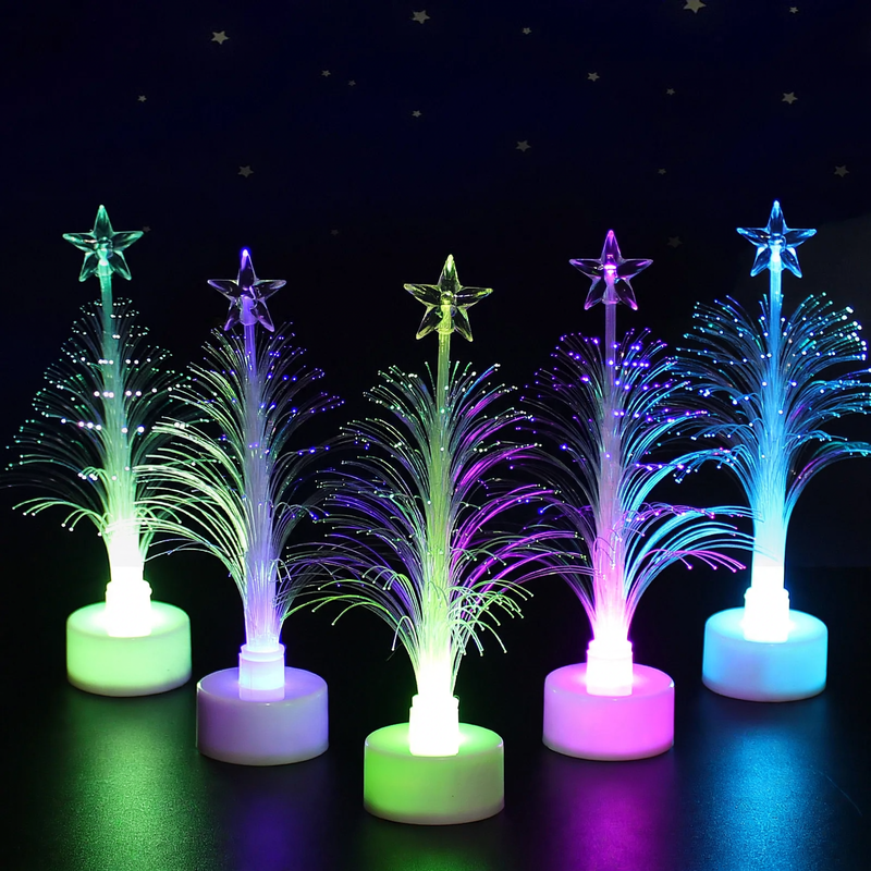LED-Glasfaser-Weihnachtsbaum, leuchtende Tischdekoration