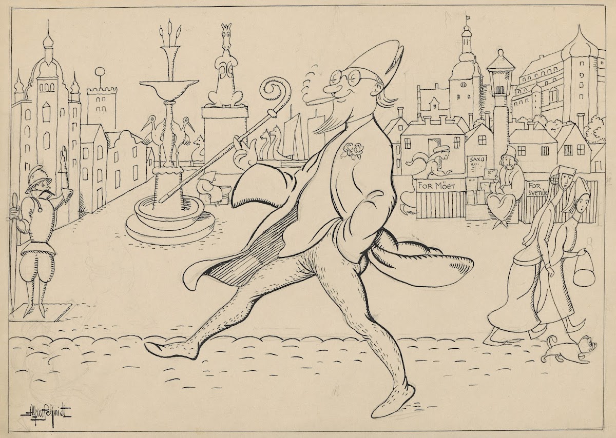 Absalon strolls around Amagertorv 1928
