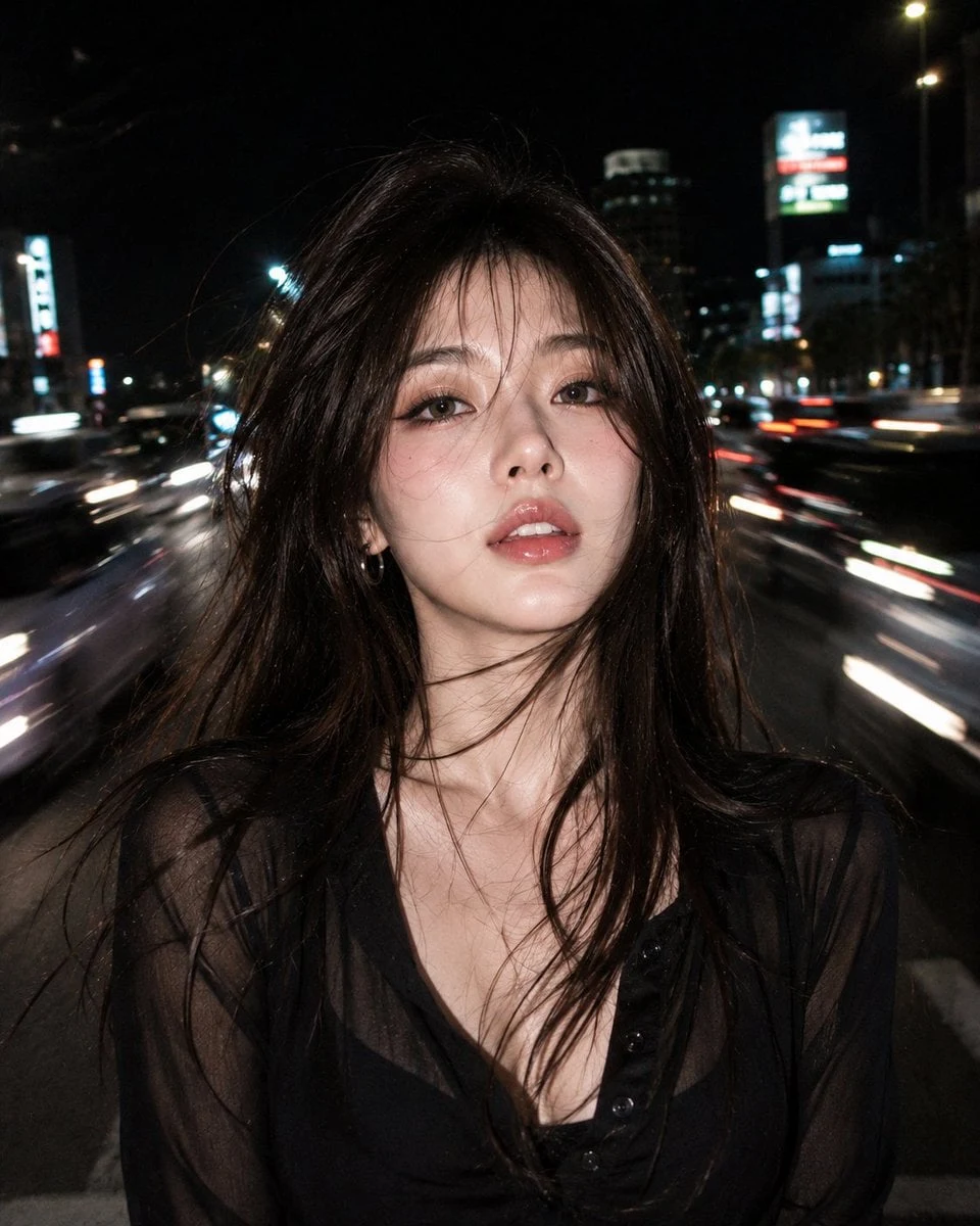 Flash nocturno en bruto ultrarrealista