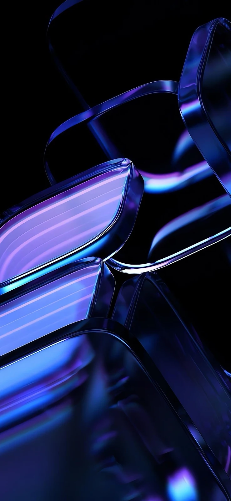 Abstract Neon Glass Structure - Digital 3D Art 2K iPhone Wallpaper (1890x4094)