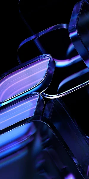 Abstract Neon Glass Structure 2K iPhone Wallpaper Background
