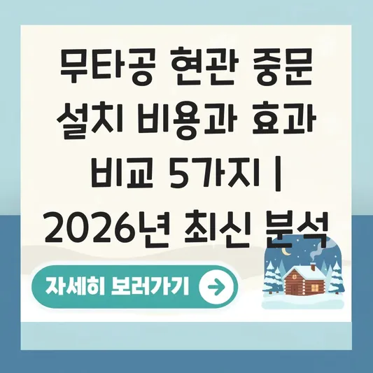 무타공 현관 중문 설치 비용 및 아파트 단열·소음 차단 효과 비교 대표 이미지
