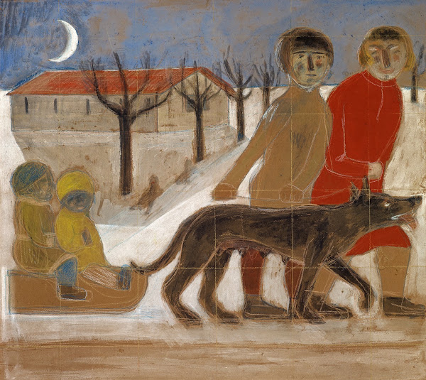 Study For A Mural Children With Sledges 1929