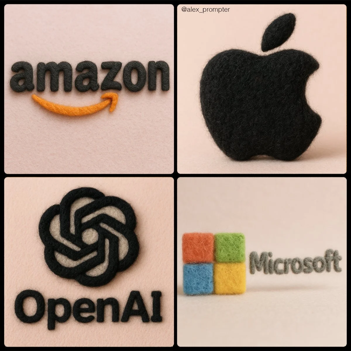 Textura de escultura de lana fieltrada con aguja y logotipo de marca personalizado