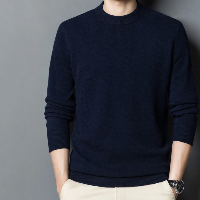 Men's wool sweater, round neck, thick, large sizes