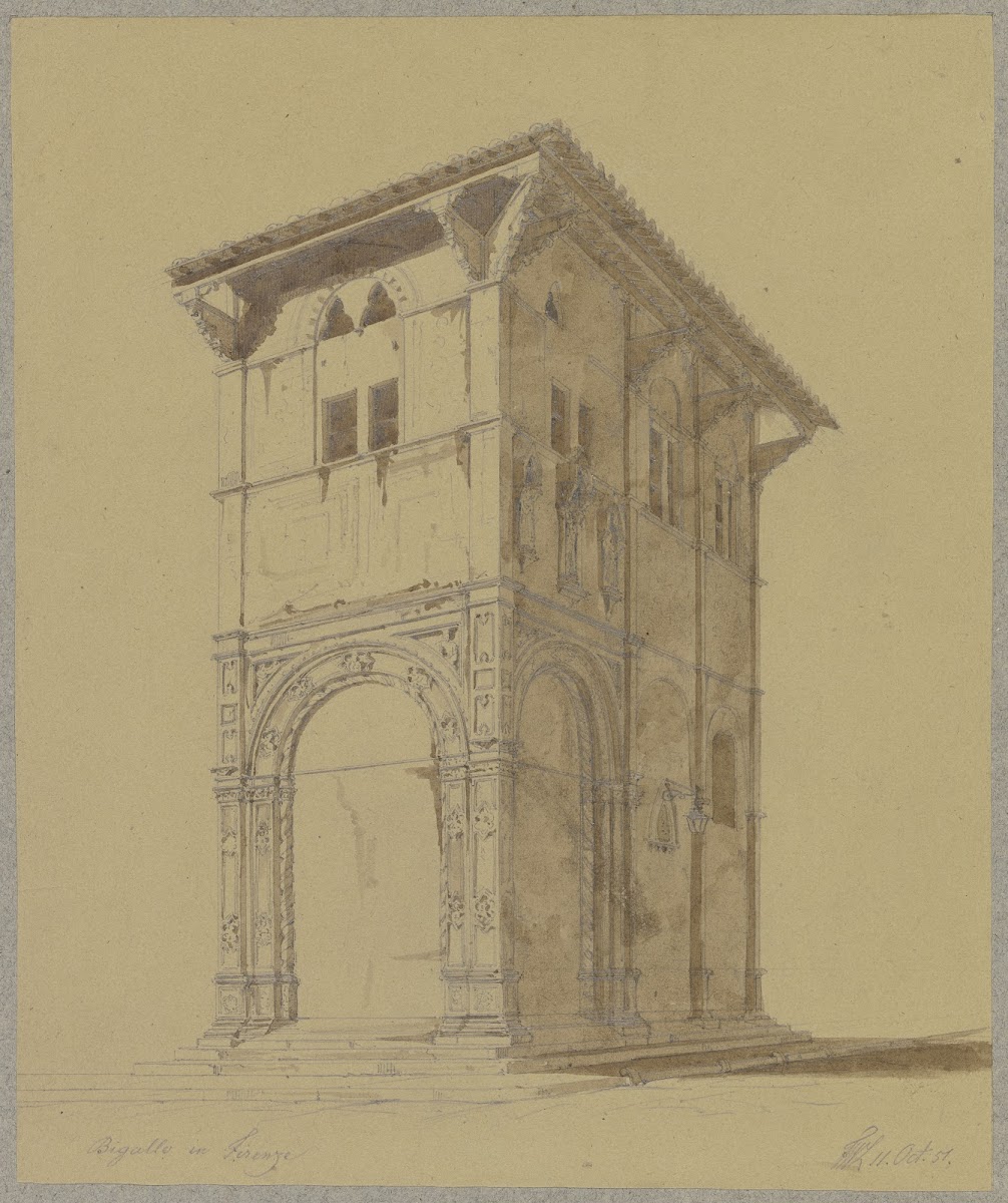 Die Loggia del Bigallo in Florenz 1851