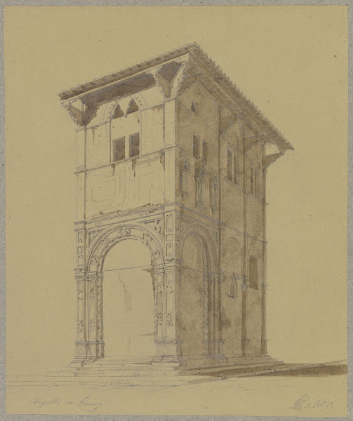 Die Loggia del Bigallo in Florenz 1851