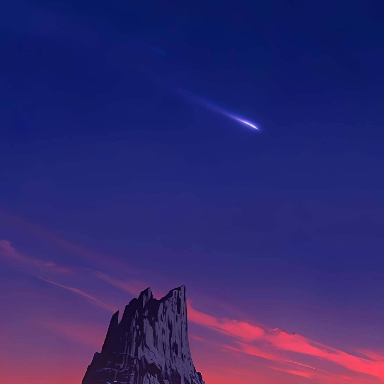 Download Cosmic Sunset Over Alien Peaks 2K iPhone