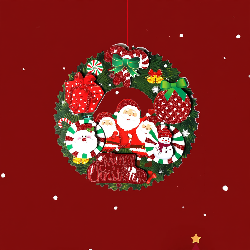 Decorative paper Christmas wreath, 36 cm
