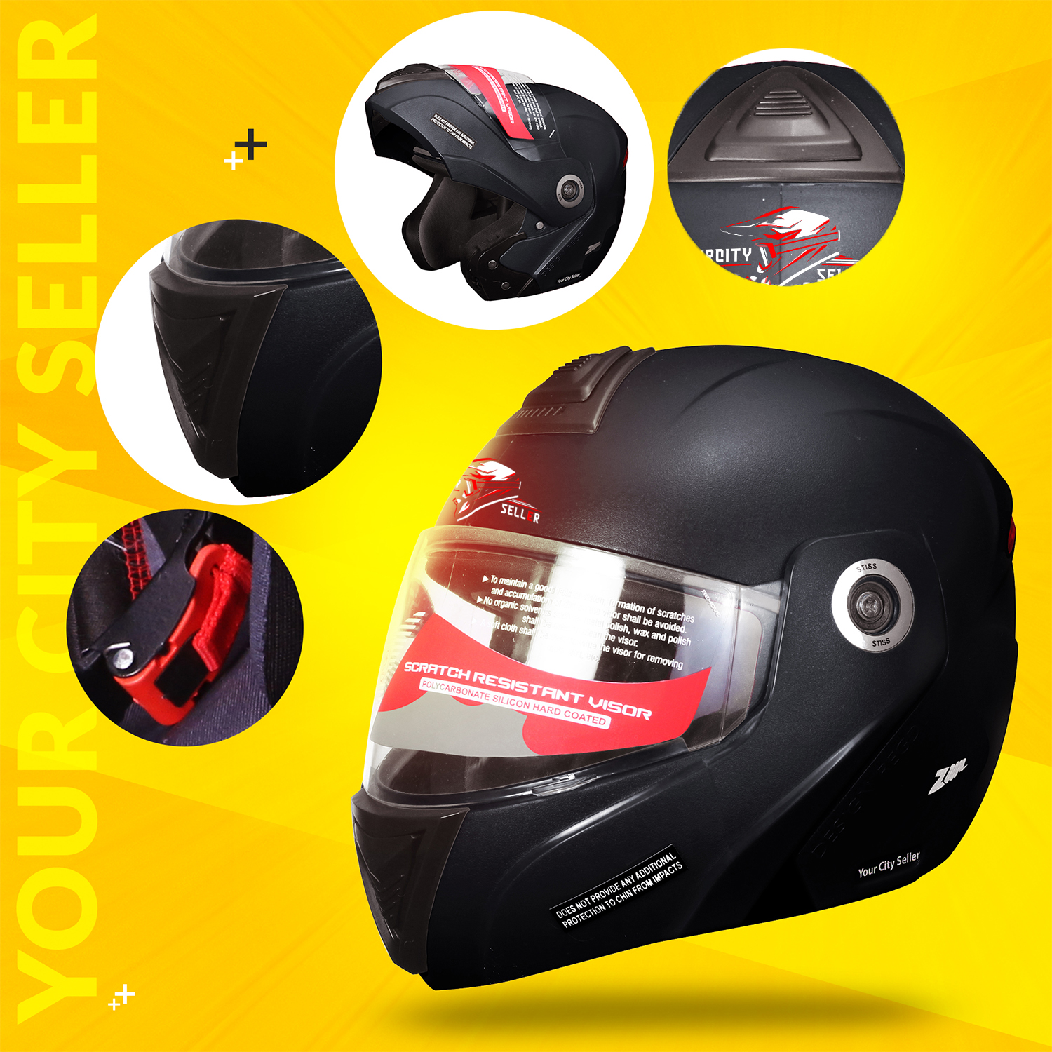 Comfortable interior padding of the helmet