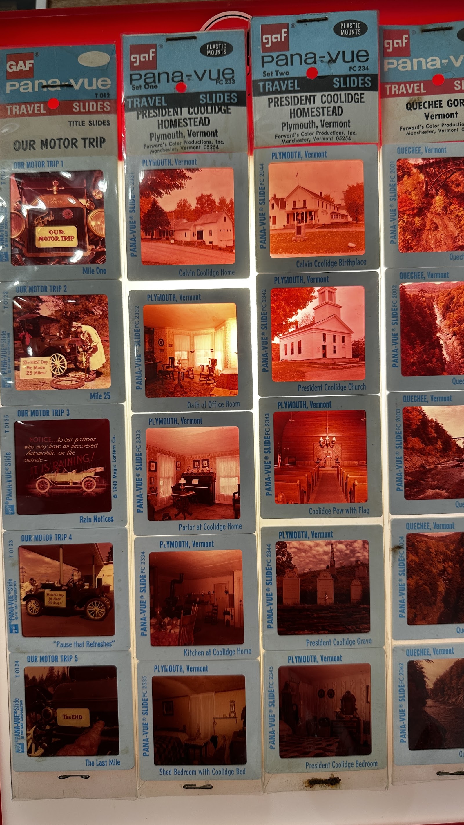 Complete set of 35mm slides documenting all EPCOT Center Future World pavilions from the 1982–1983 opening era, including Spaceship Earth, Horizons, and Journey Into Imagination