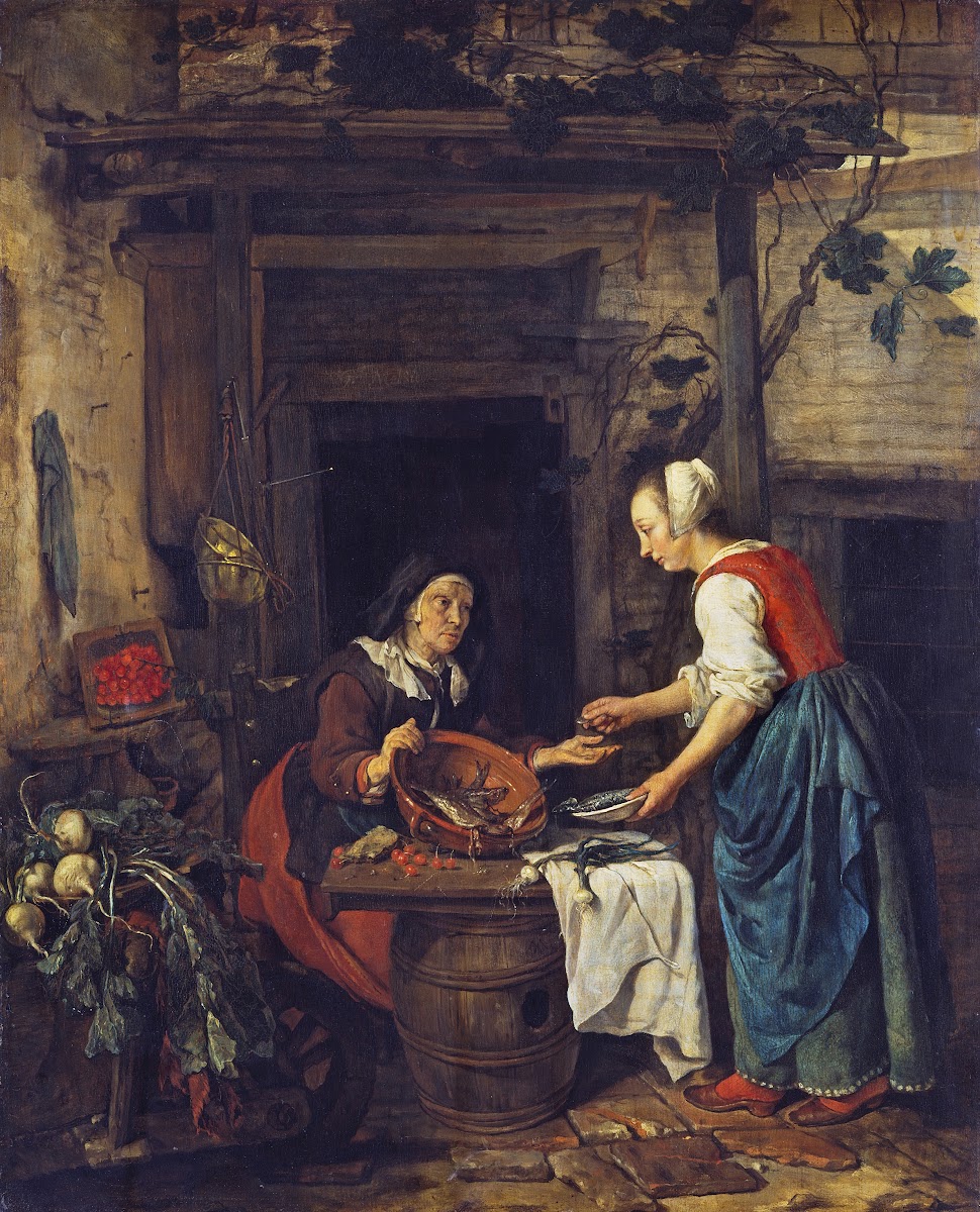 An Old Woman Selling Fish 1657   1662