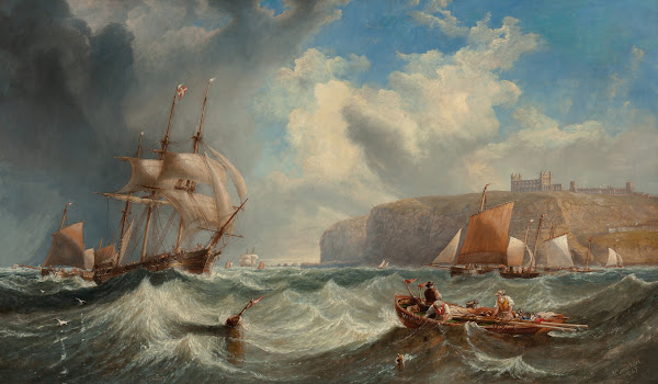 Passing the harbour buoy Whitby 1867