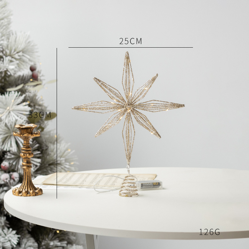 Dekorativer LED-Weihnachtsbaum-Stern aus Eisen