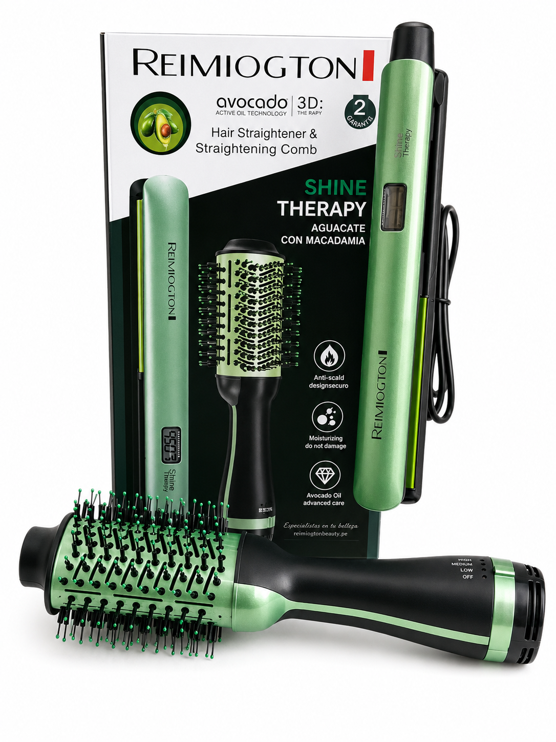Kit De Alisado 2 En 1 Reimiogton Shine Therapy
