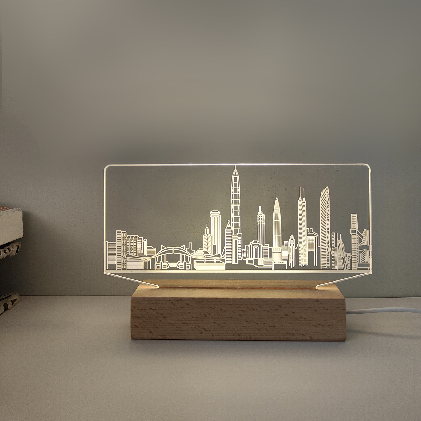 3D Architektur-Nachtlicht mit Acrylschirm
