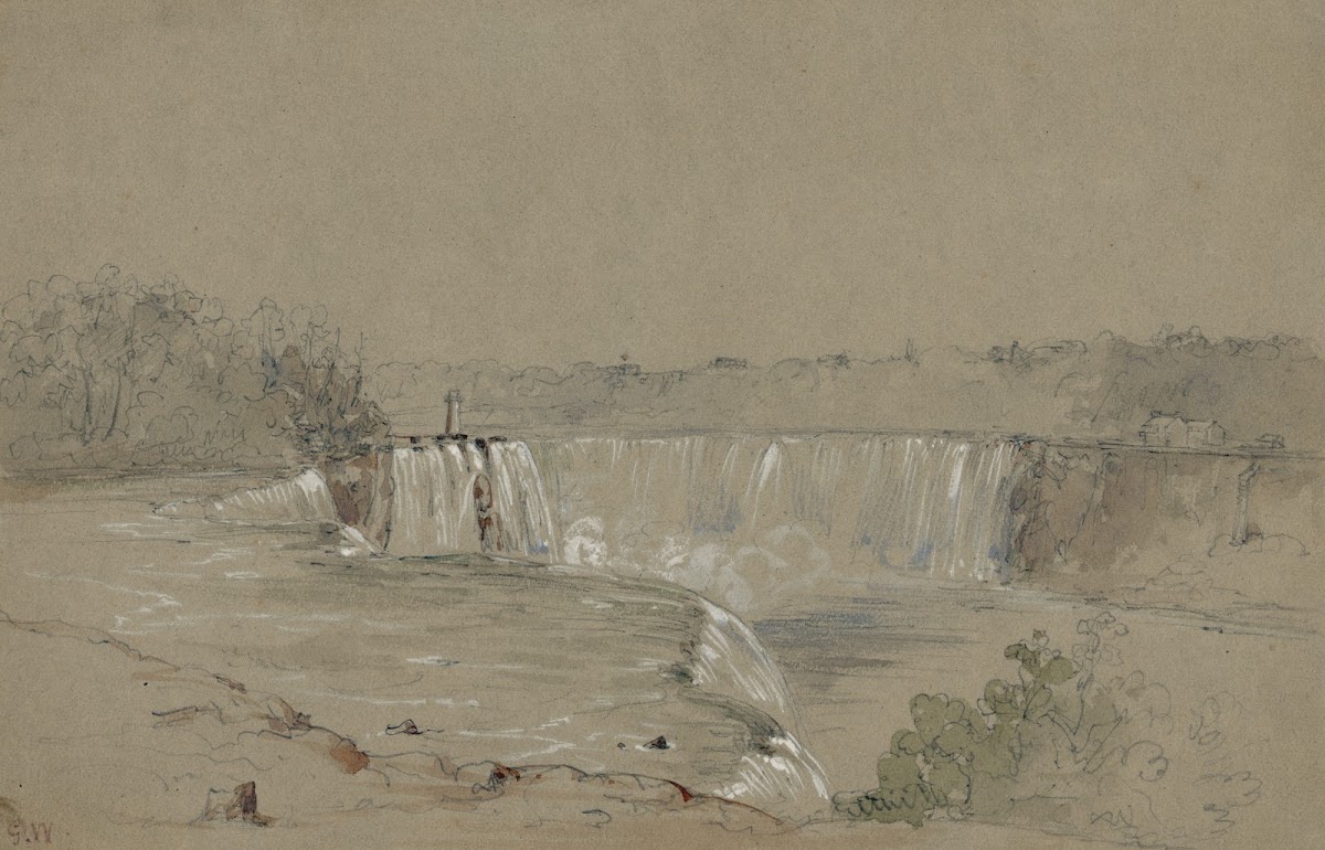The falls of Niagara from the rock above the ferry American side 1853