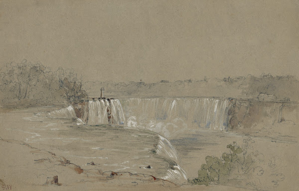 The falls of Niagara from the rock above the ferry American side 1853