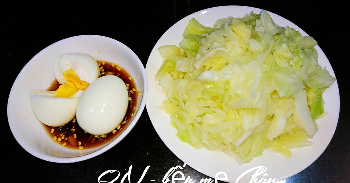 Trứng luộc - bắp cải luộc