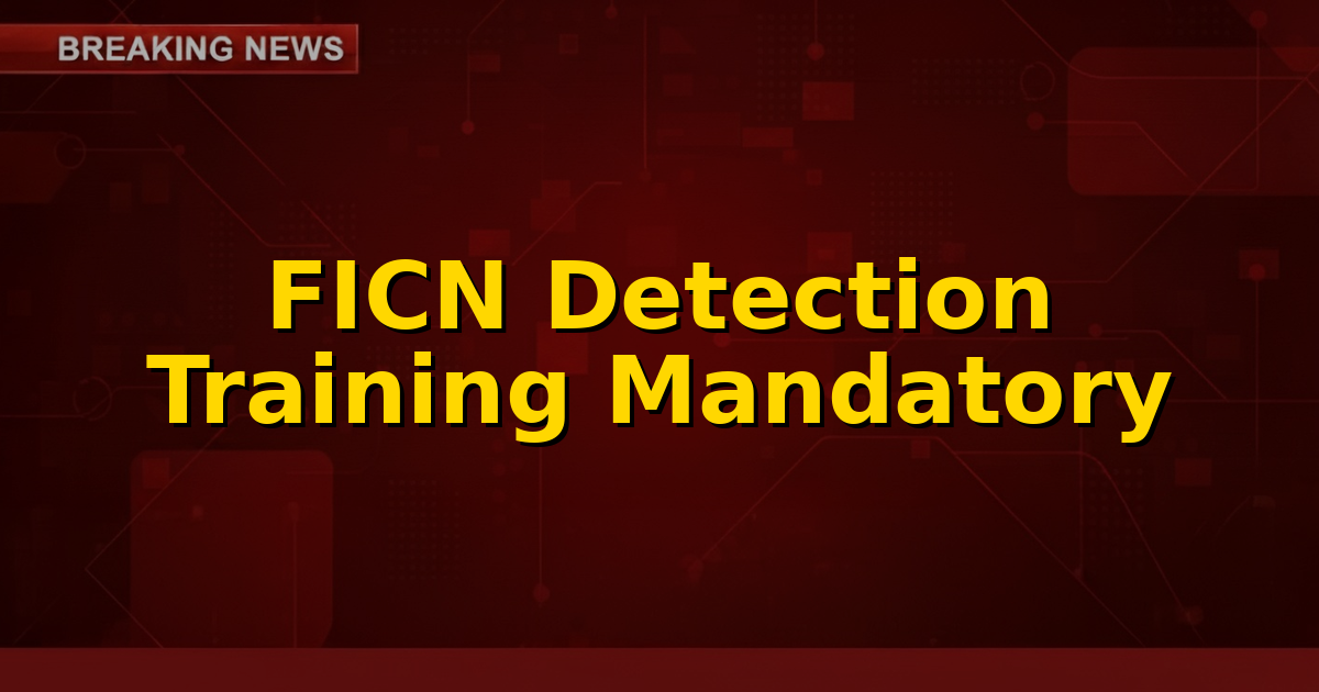 Bank employee using a note detection machine, symbolizing RBI's mandate for FICN training