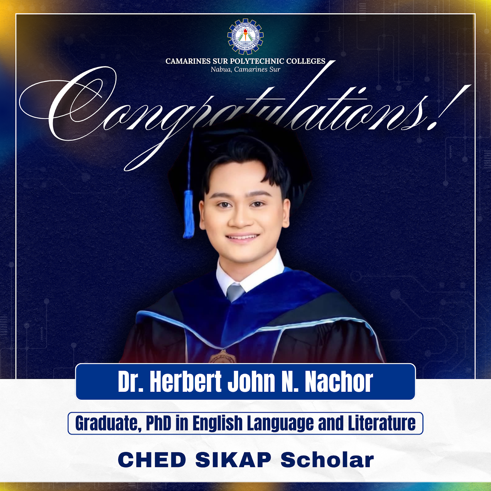 𝐂𝐀𝐒 𝐅𝐚𝐜𝐮𝐥𝐭𝐲 𝐌𝐞𝐦𝐛𝐞𝐫 𝐄𝐚𝐫𝐧𝐬 𝐏𝐡𝐃 𝐢𝐧 𝐄𝐧𝐠𝐥𝐢𝐬𝐡 𝐋𝐚𝐧𝐠𝐮𝐚𝐠𝐞 𝐚𝐧𝐝 𝐋𝐢𝐭𝐞𝐫𝐚𝐭𝐮𝐫𝐞 𝐚𝐬 𝐂𝐇𝐄𝐃 𝐒𝐈𝐊𝐀𝐏 𝐒𝐜𝐡𝐨𝐥𝐚𝐫
