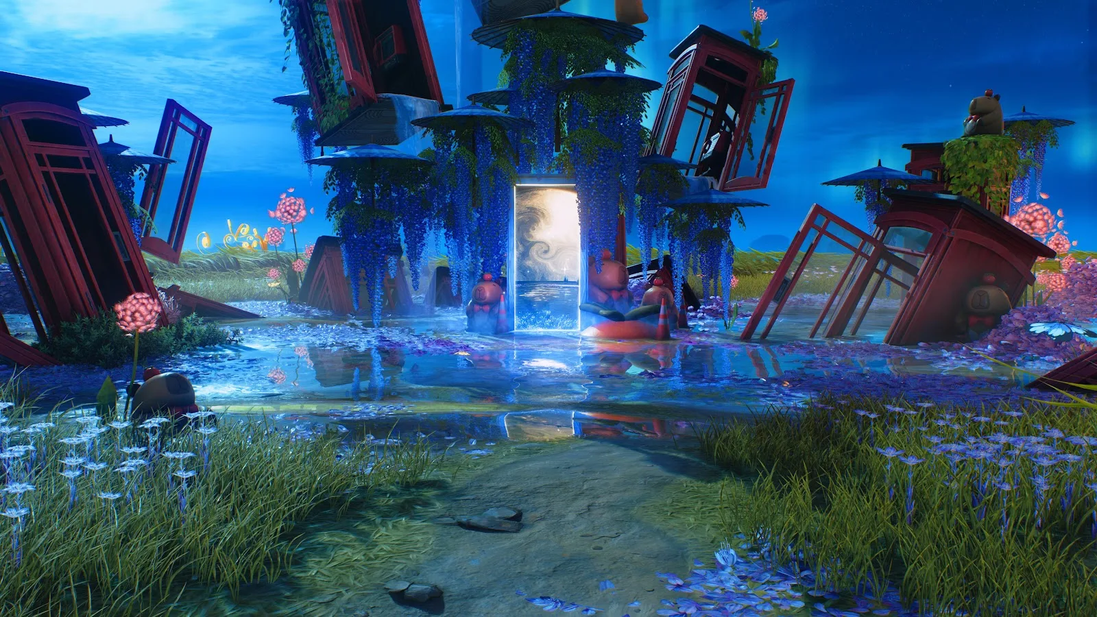 The Forgotten Portal Garden - Digital Art 5K Wallpaper (5120x2880)