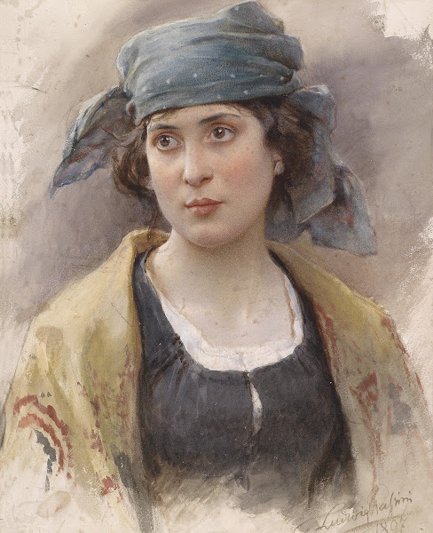 Mädchen mit grünem Kopftuch 1897