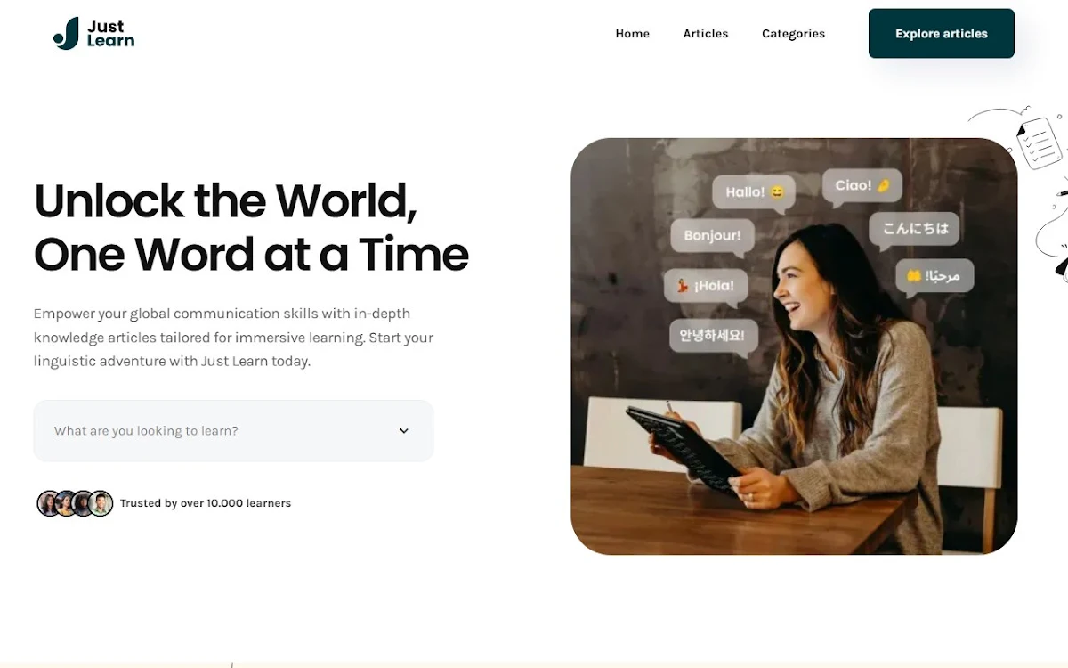 Captura de JustLearn