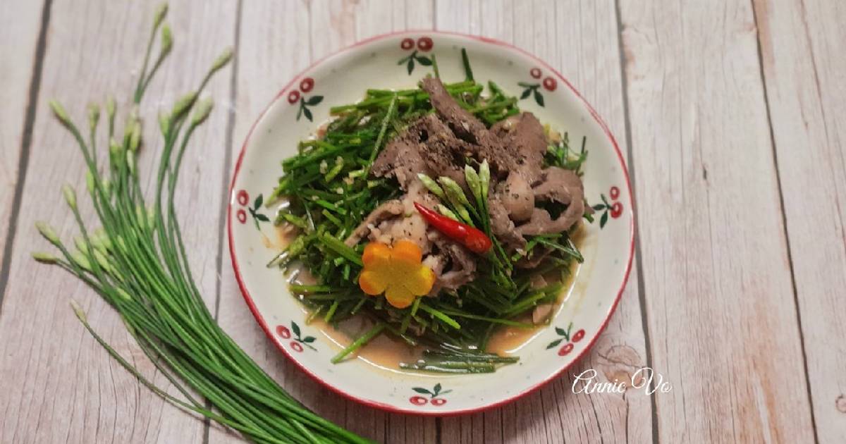 Tim cật xào bông hẹ