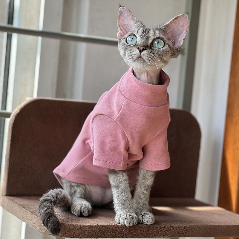 Dog coat made from sweatshirt fabric with pockets