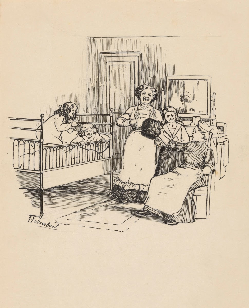 Zuster en lachende kinderen op een zaal 1892   1947