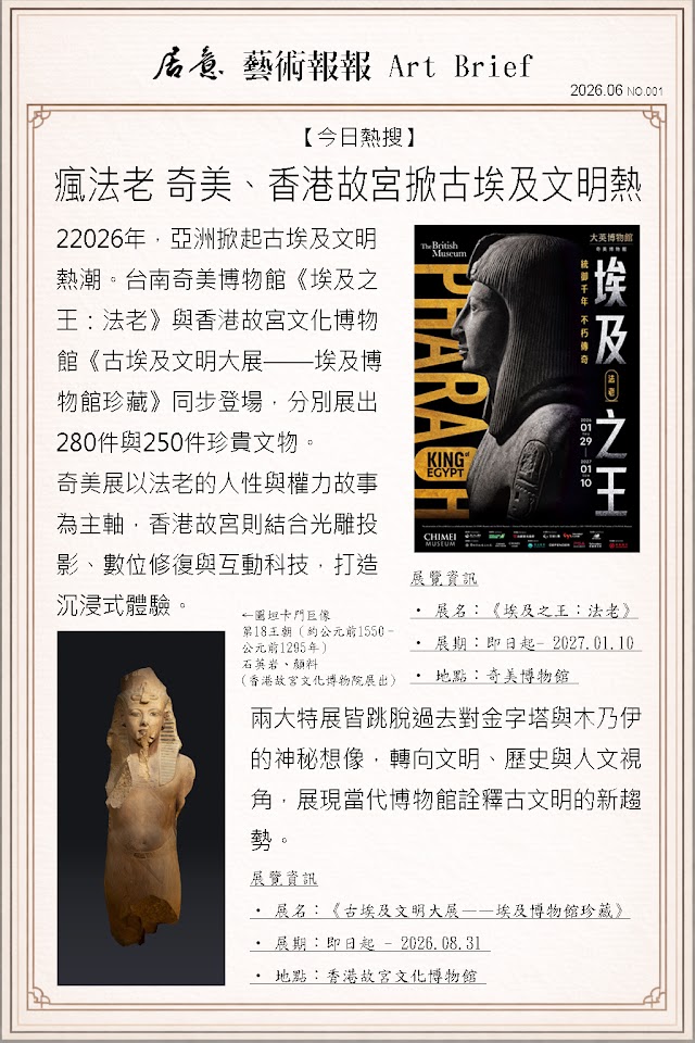 藝術報報 六月 第一期：瘋法老 奇美、香港故宮掀古埃及文明熱