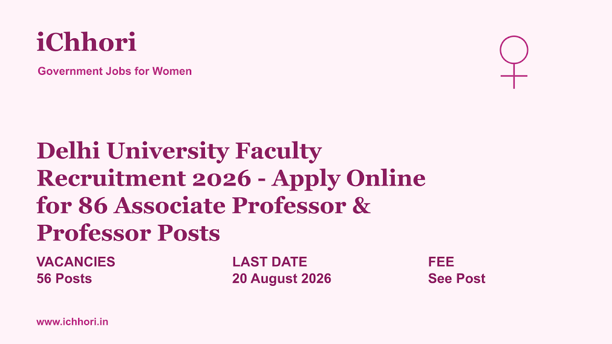 Delhi University Faculty Recruitment 2026 - Apply Online for 86 Associate Professor & Professor Posts - iChhori