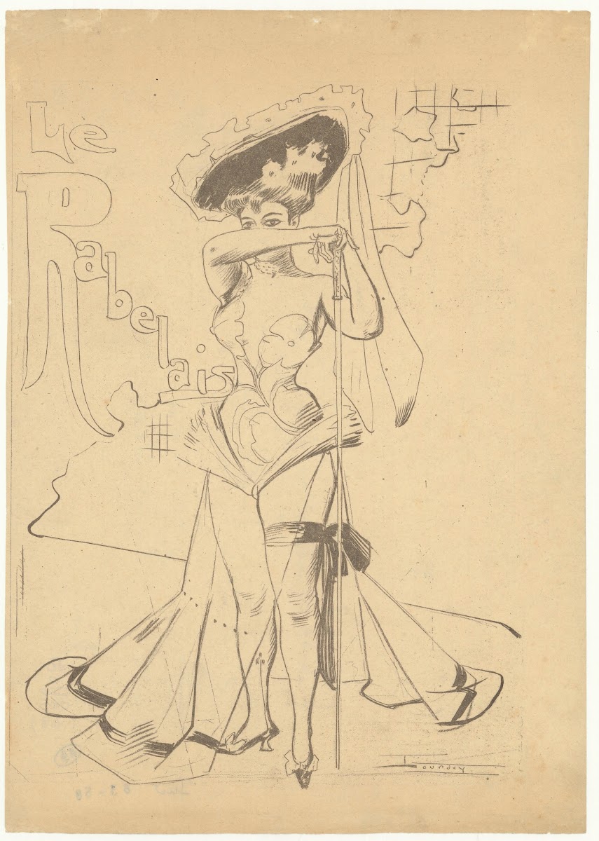 Scène de music hall  meneuse de revue Le Rabelais 1900 1913