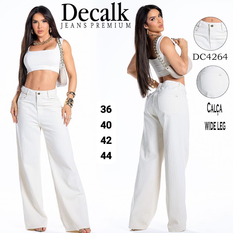 Pantalón jeans wide leg tiro alto · foto 3