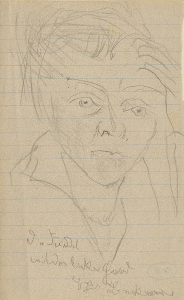 Fridel Battenberg mit der linken Hand gezeichnet ca 1917