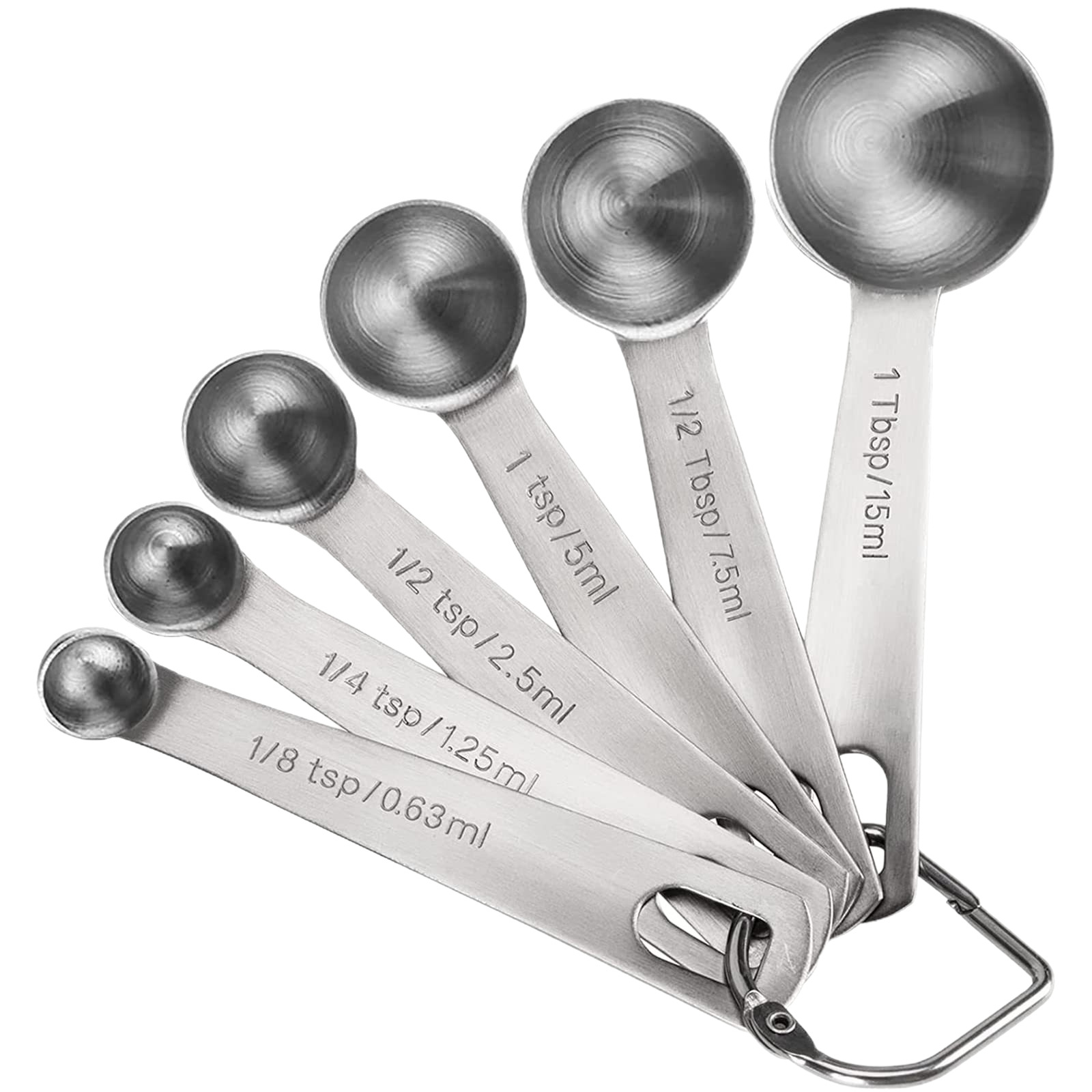 Edelstahl-Messlöffel und Messbecher-Set, 6-teilig