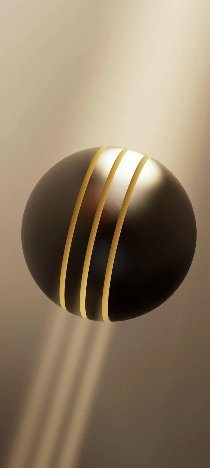 Glowing Metallic Sphere - 3D Digital Art iPhone Wallpaper (922x2048)