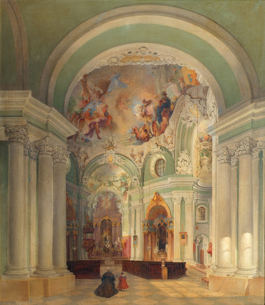 Das Innere der Piaristenkirche in Wien 1842