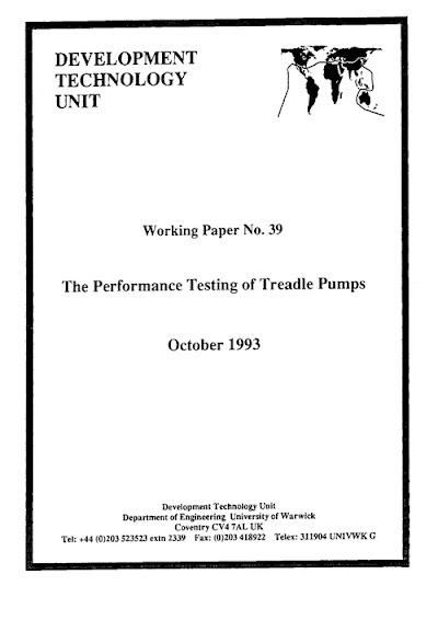 The Performance Testing Of Treadle Pumps No