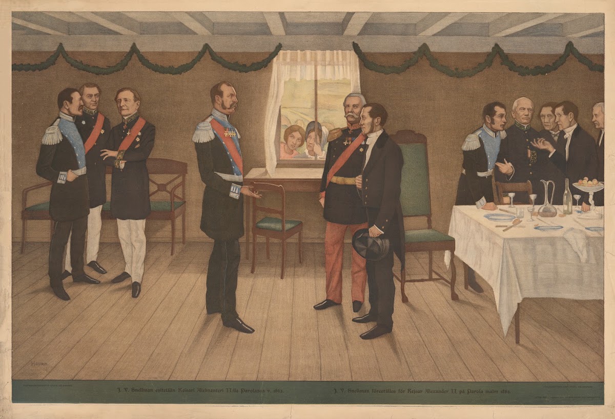 JV Snellman is presented to Emperor Alexander II in 1863 1906