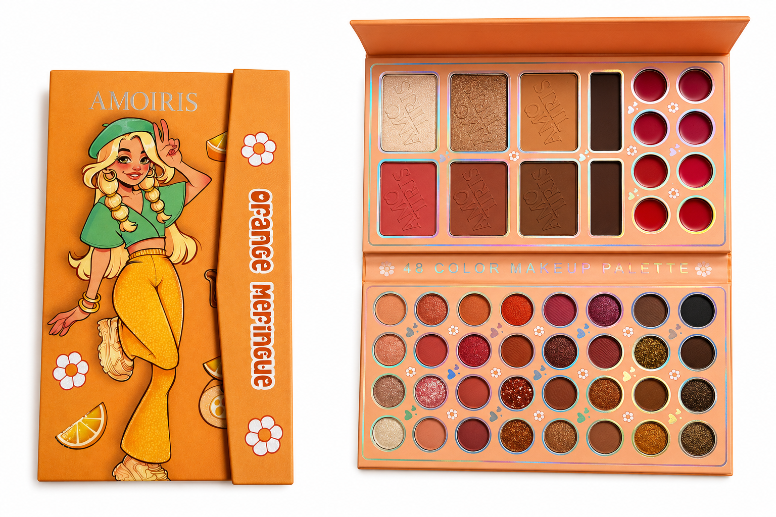 Amoiris Orange Merincue 48 Color Makeup Palette