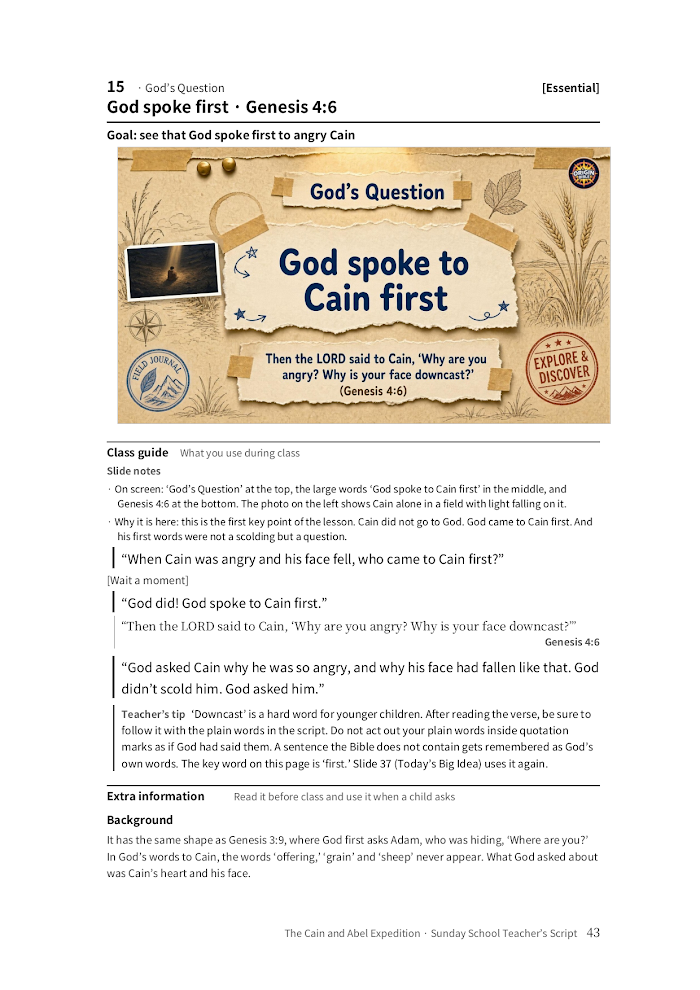 Cain and Abel elementary teacher script page preview 3