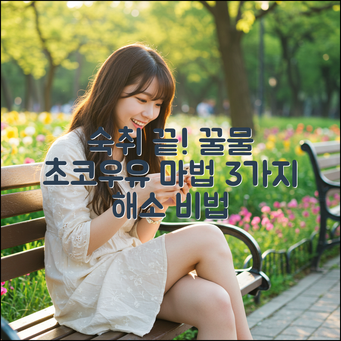 숙취 해소법: 꿀물, 초코우유 3가지 비결