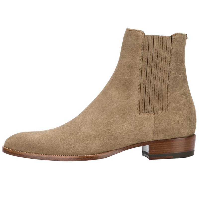Herren-Chelsea-Stiefel, Rindsleder, spitz zulaufend