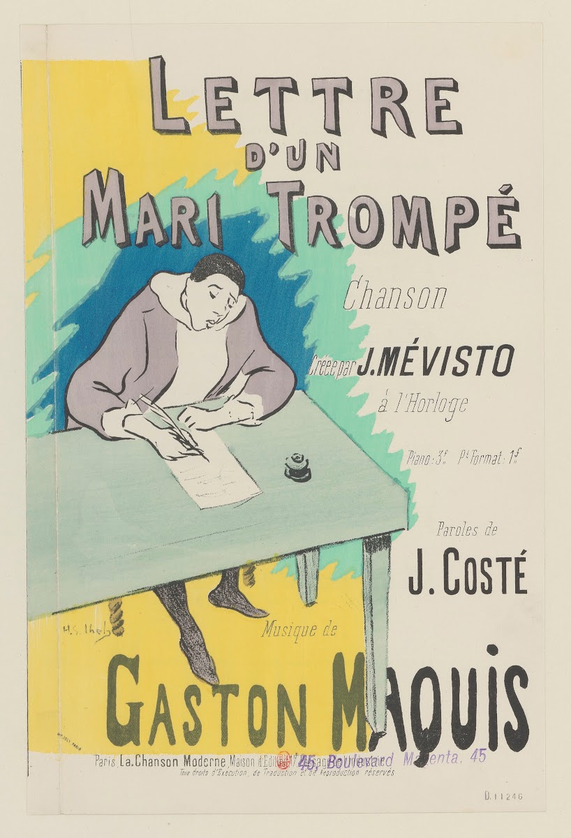 Lettre  dun  Mari Trompé  Chanson  Créée par J Mévisto  à lHorloge 1895