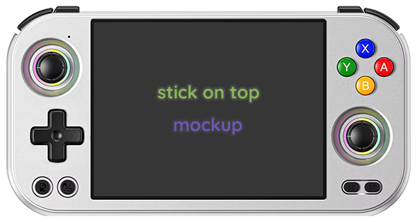 anbernic rg477m stick on top mockup