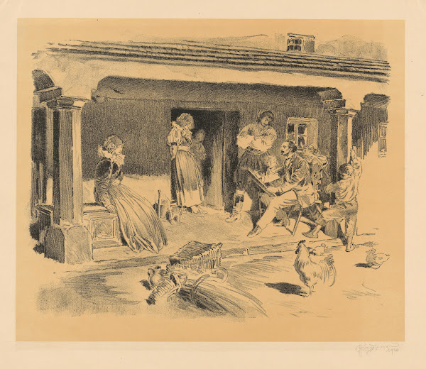 Mánes maľuje na moravskom vidieku 1920